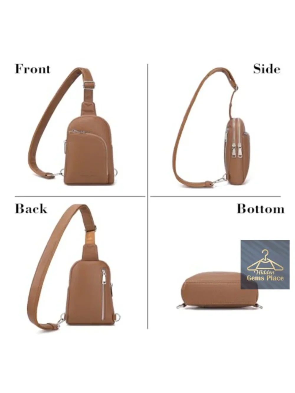 RFID Blocking Anti Theft Crossbody Sling Bag Vegan Leather